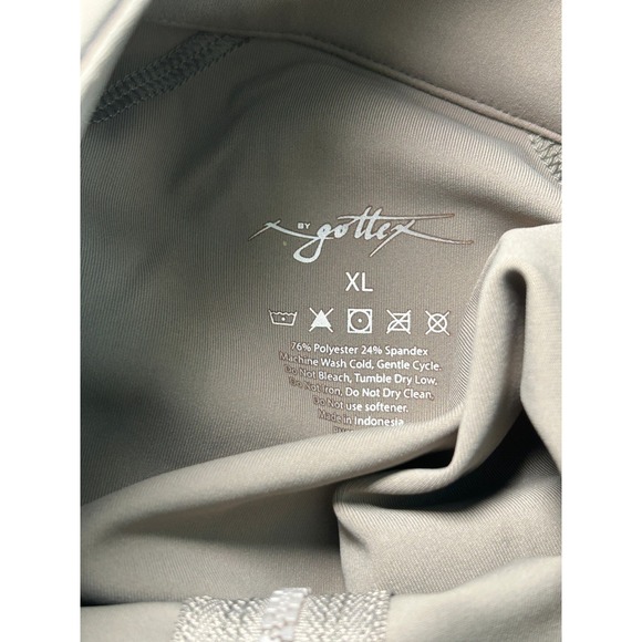 Gottex Peach Skin Pullover Athleisure Activewear Mock Neck 1/4 Zip Top XL - Picture 5 of 5